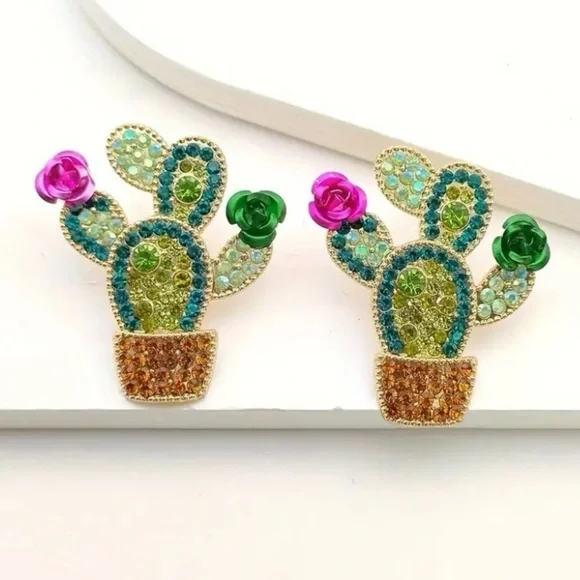 ✨Betsey Johnson Castelo Flowering Cactus Earrings - Picture 3 of 7